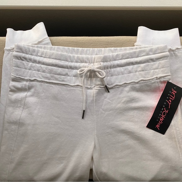 Woman’s White Betsy Johnson Performance Joggers Sweatpants NWT - Picture 4 of 11